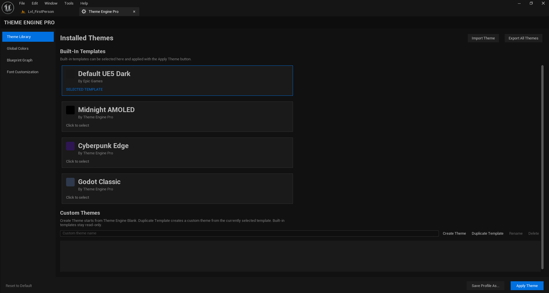 Theme Library Section